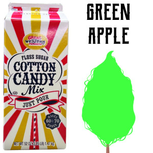 Cotton Candy Floss - Green Apple 3.25 Lbs carton 