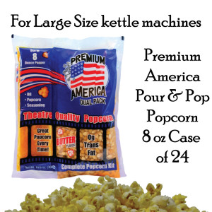 Premium America Theatre Quality Popcorn packs 8oz Case of 24