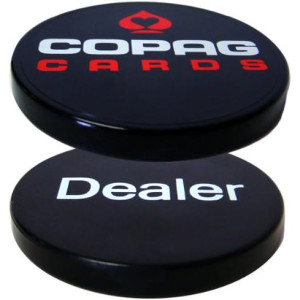 Copag Black Plastic Dealer Button